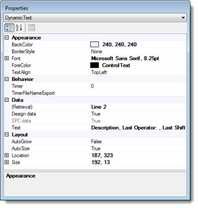 Dynamic Text dashboard control