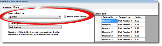 Defining the Grid Rows and Columns
